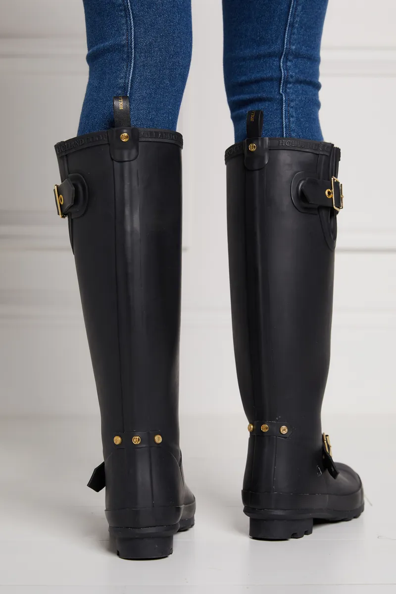 Holland Cooper Sherpa Lined Regency Wellington in Matte Black-10